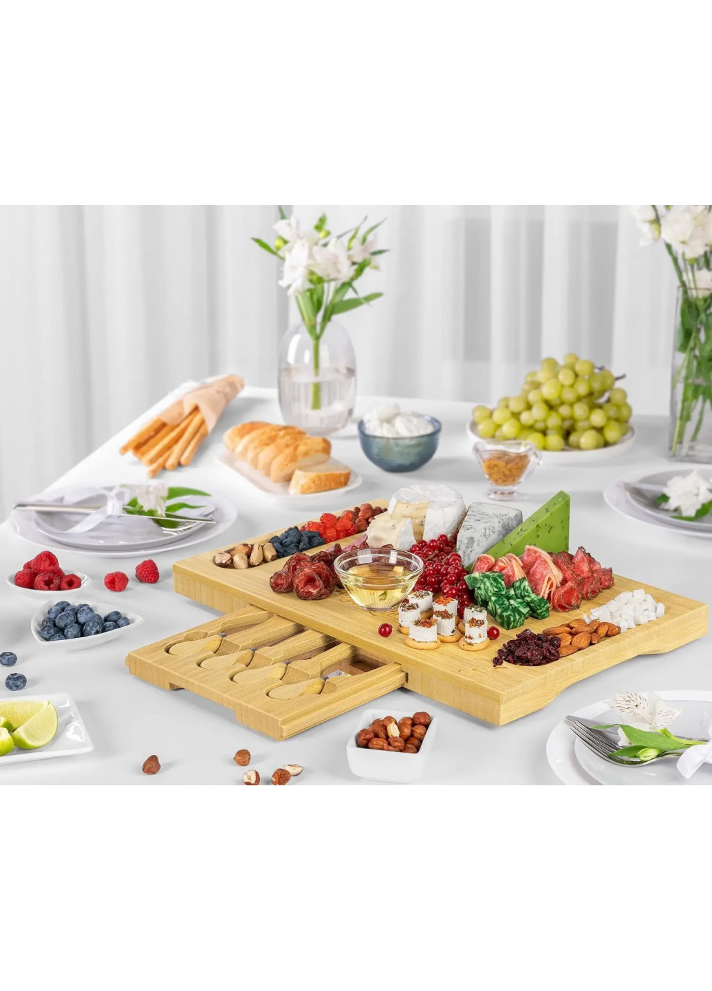 Доска для подачи и сервировки сыра с набором ножей, 40х28х3 см TV-magazin (296997910)
