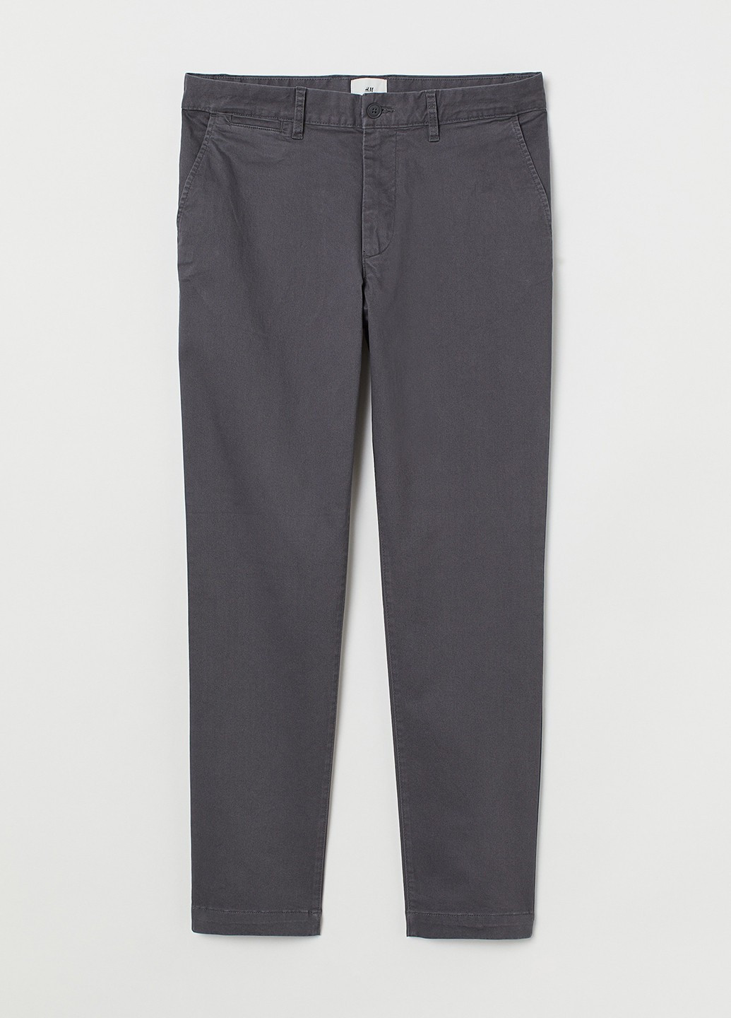 Темно-серые кэжуал демисезонные зауженные, чиносы брюки H&M
