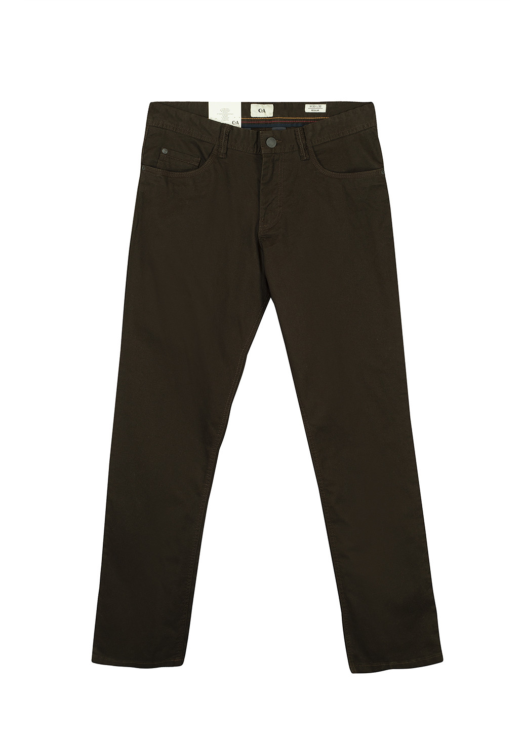 Темно-коричневые кэжуал демисезонные зауженные брюки C&A