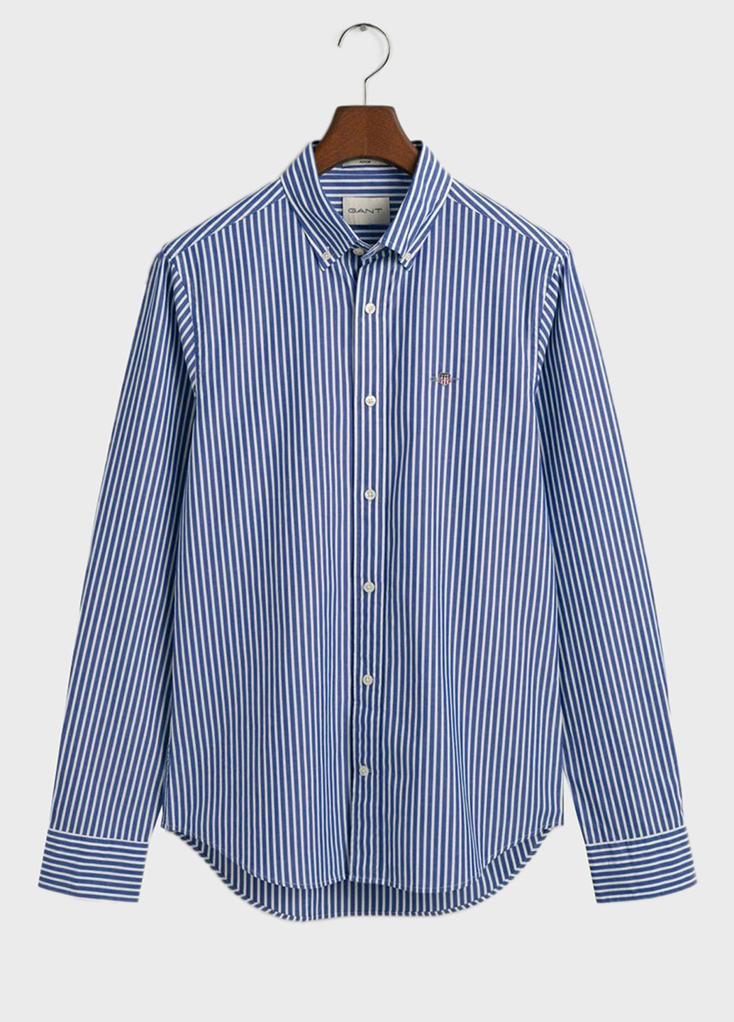 Синяя кэжуал рубашка в полоску Gant