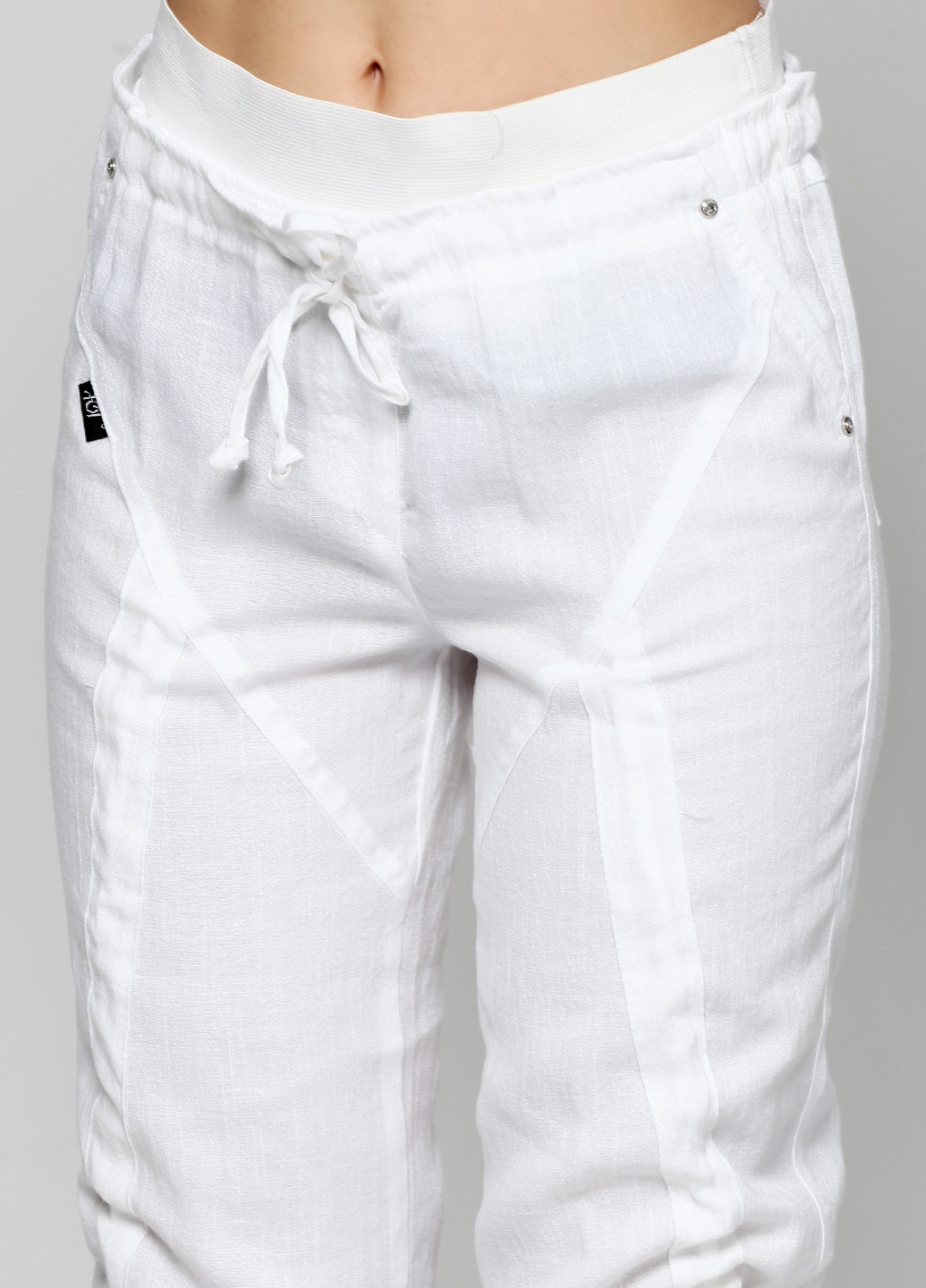 Белые кэжуал демисезонные прямые брюки Ut
