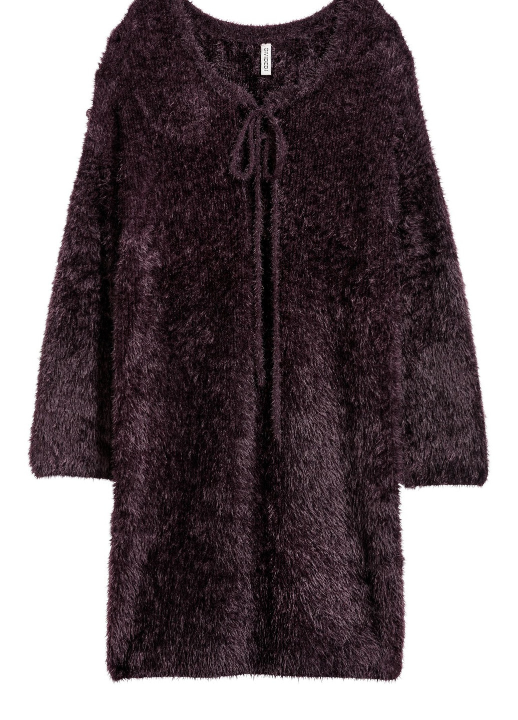 Темно-фиолетовое кэжуал платье H&M однотонное