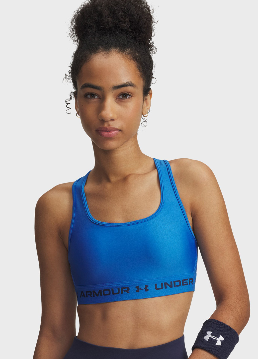 Синий топ бюстгальтер Under Armour без косточек полиэстер