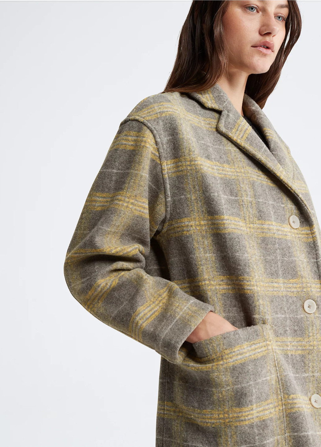 Серое демисезонное Пальто однобортное Calvin Klein