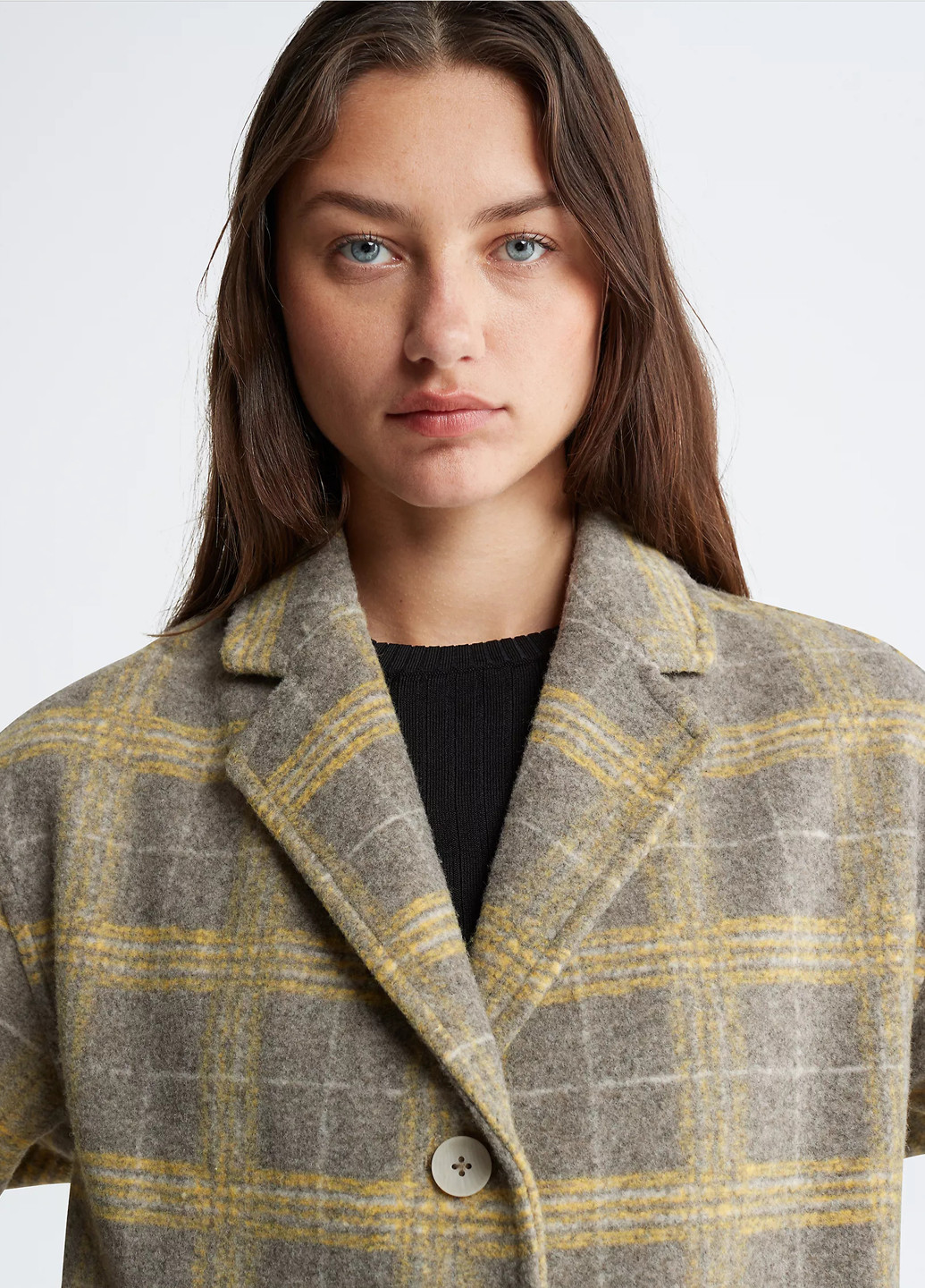 Серое демисезонное Пальто однобортное Calvin Klein