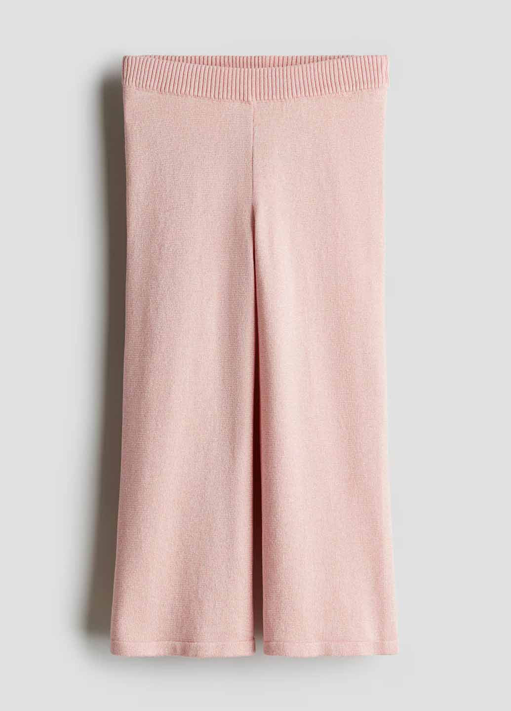 Светло-розовые кэжуал демисезонные прямые брюки H&M