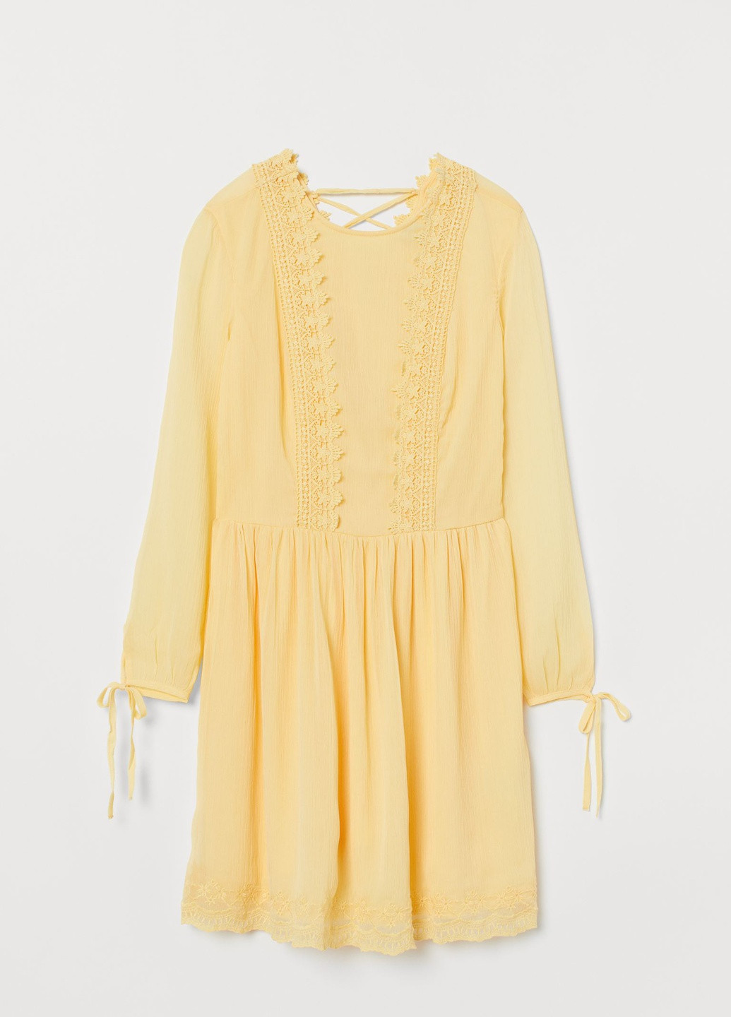 Желтое кэжуал платье H&M однотонное