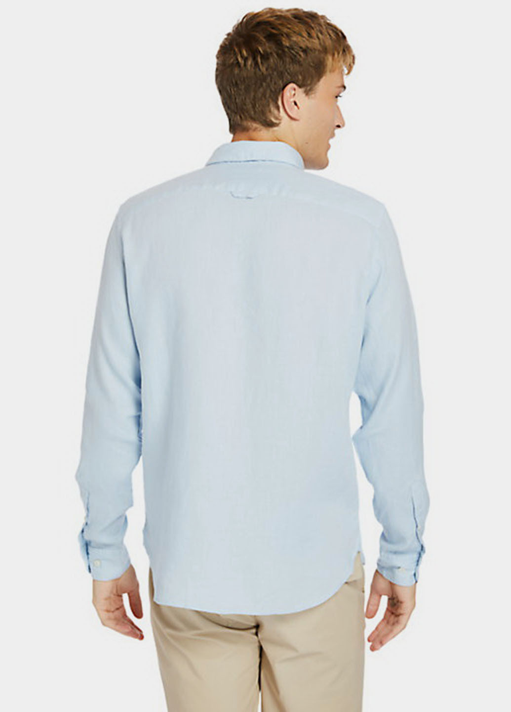 Голубой классическая, кэжуал рубашка однотонная Timberland