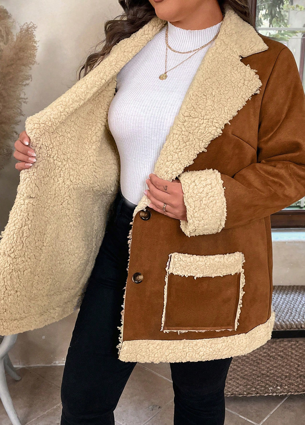 Охра зимня куртка куртка-піджак SHEIN