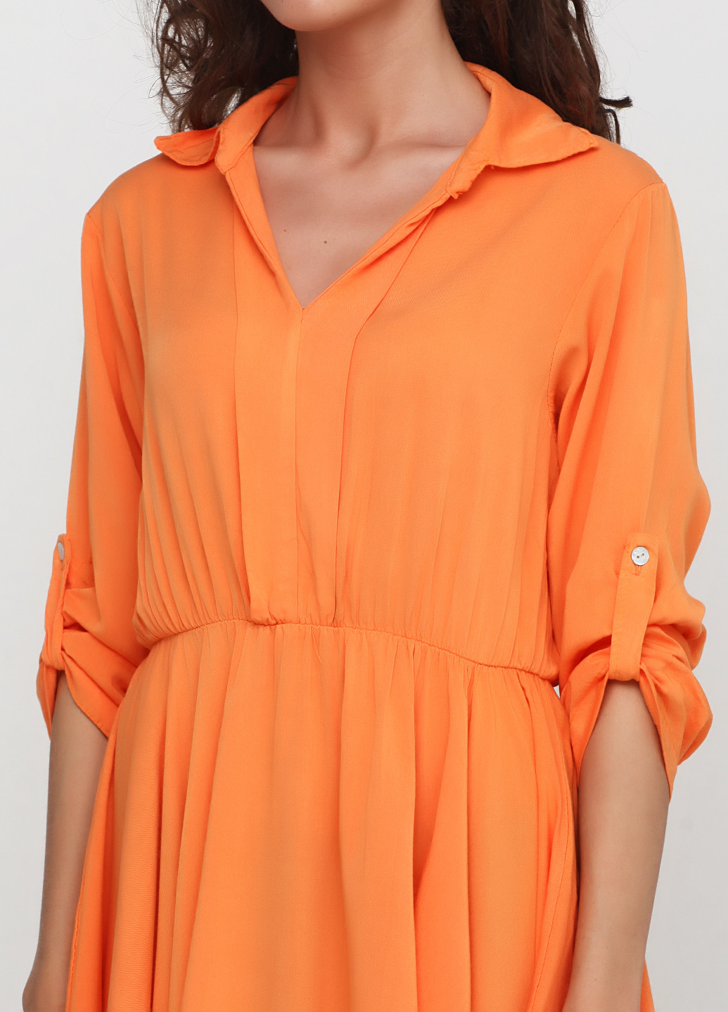 Оранжевое кэжуал платье New Collection однотонное