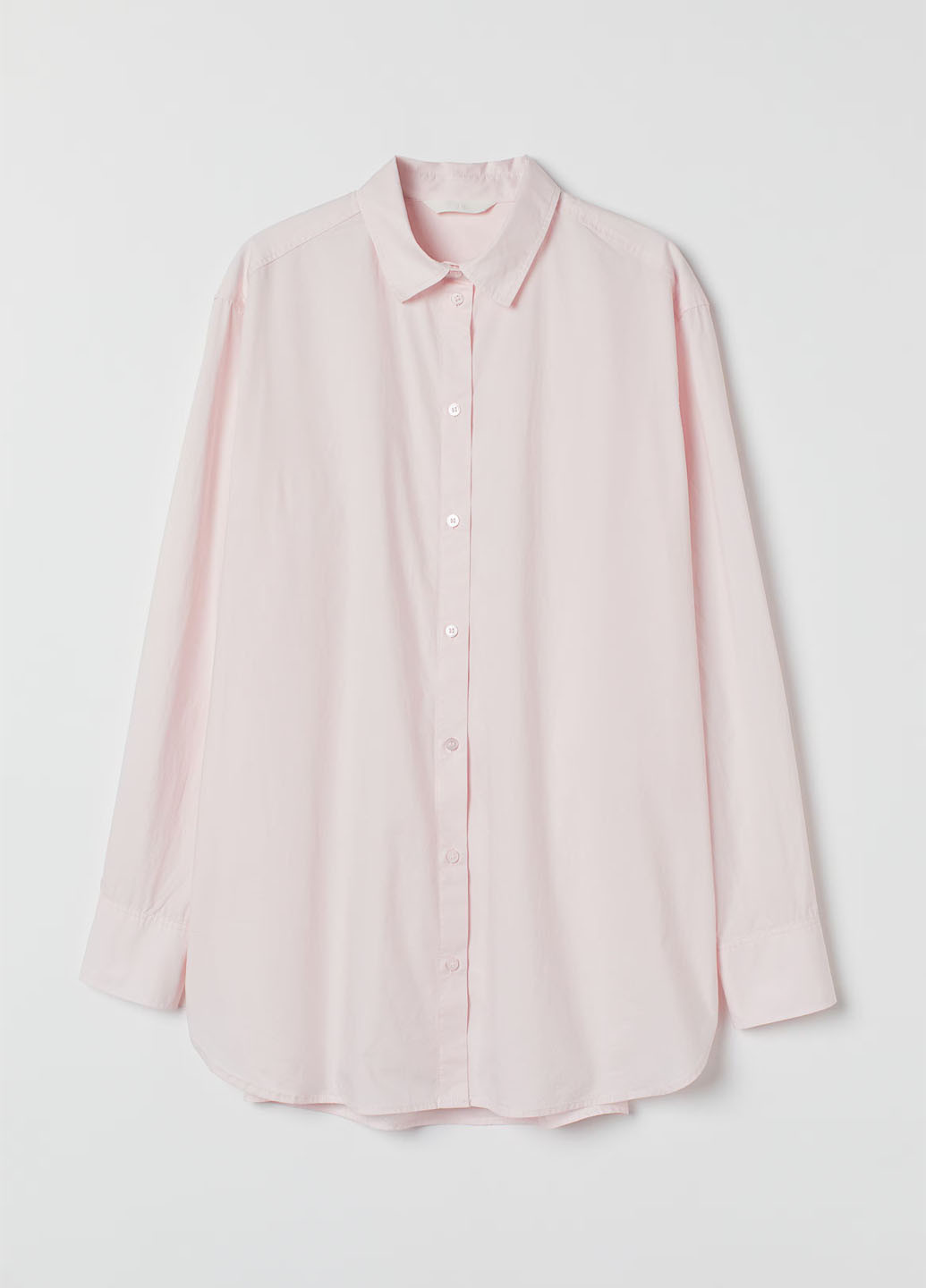 Светло-розовая кэжуал рубашка однотонная H&M