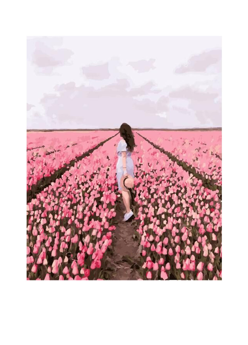 Картина за номерами Рожеве поле тюльпанів, 40х50 см Brushme (150530029)