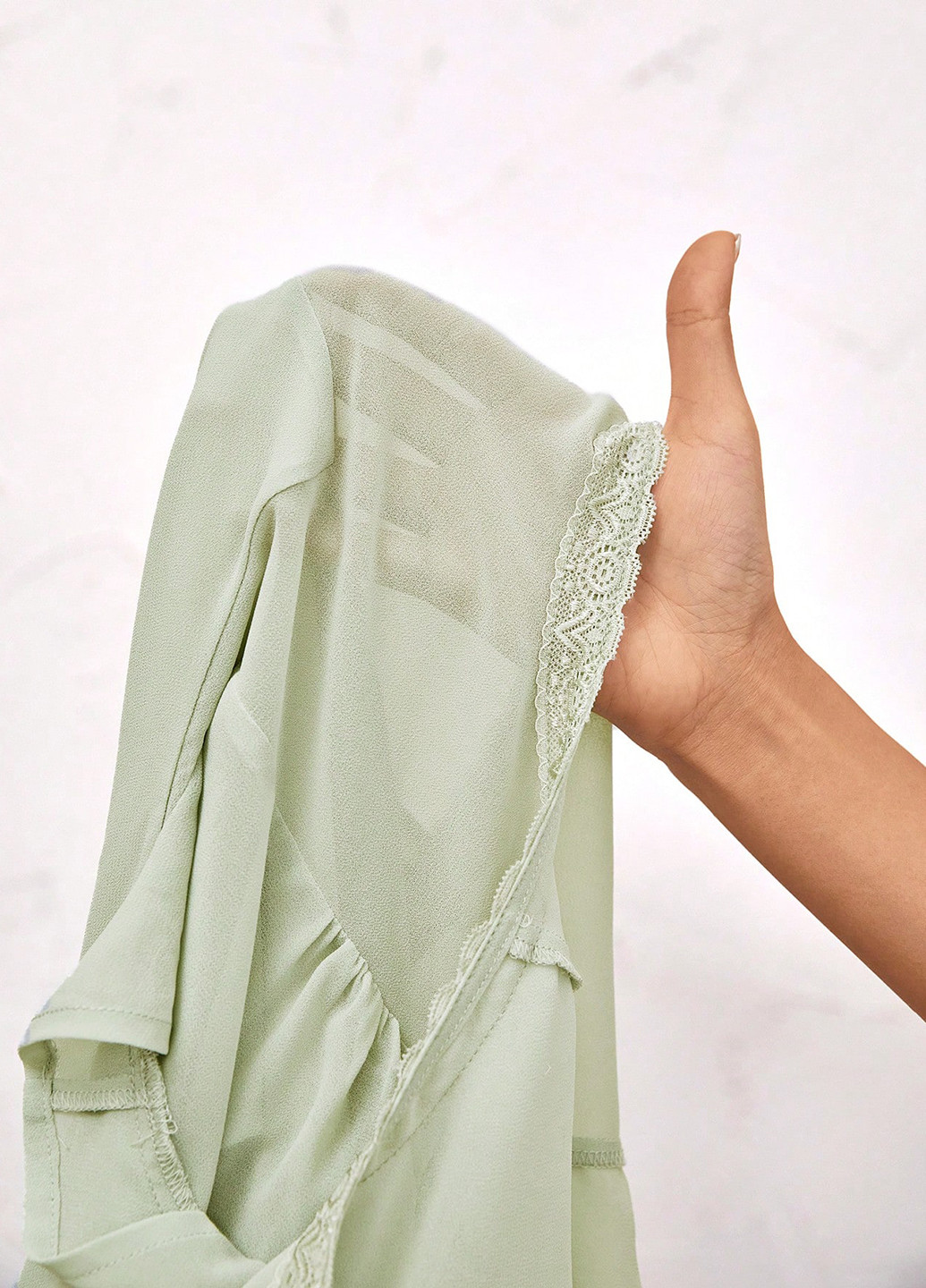 Мятное кэжуал платье SHEIN однотонное