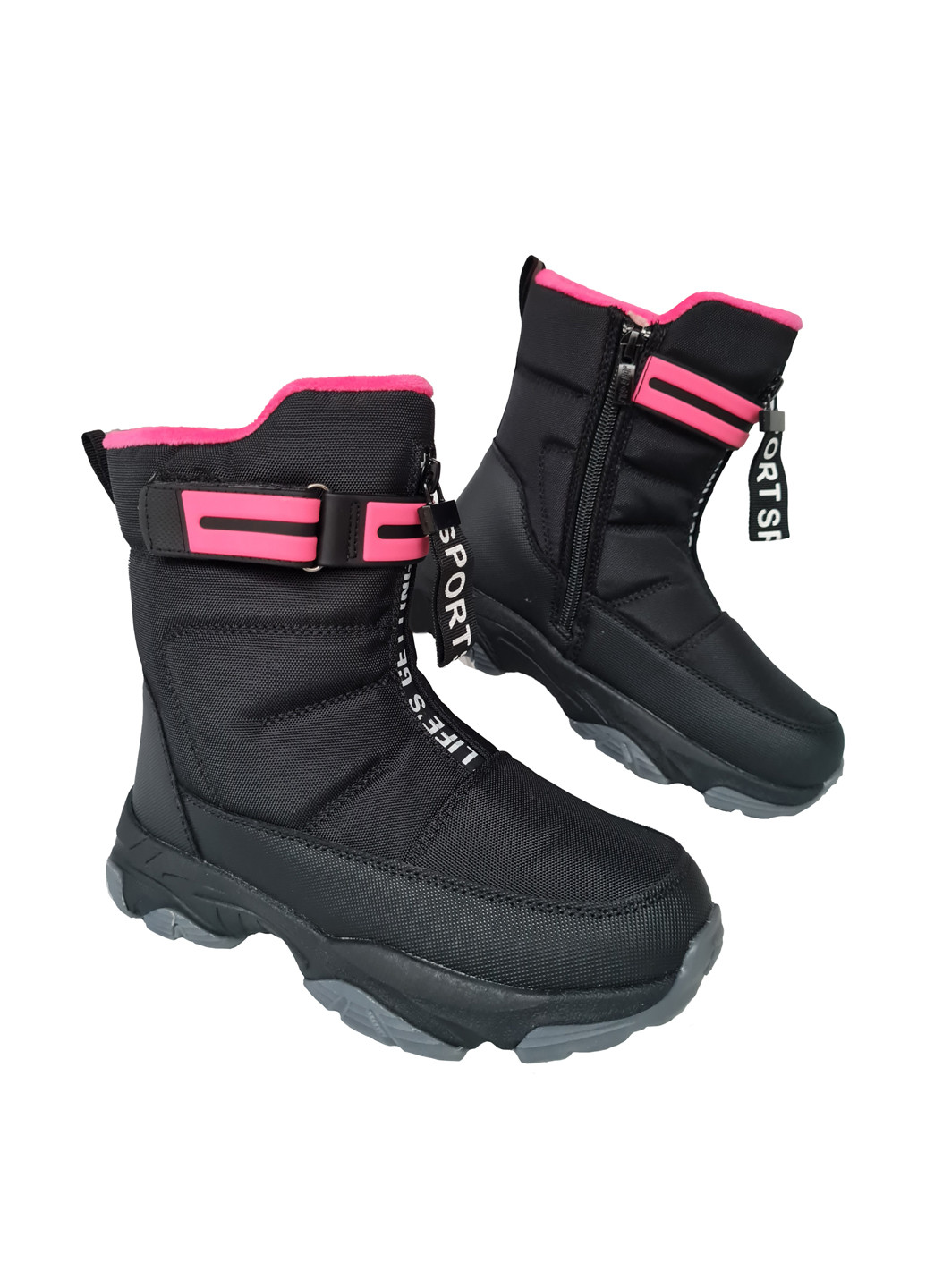 Черные кэжуал зимние термоботинки JG