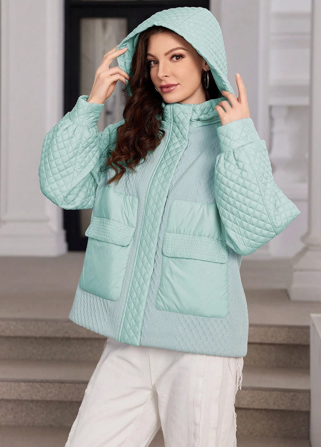Мятная демисезонная куртка SHEIN