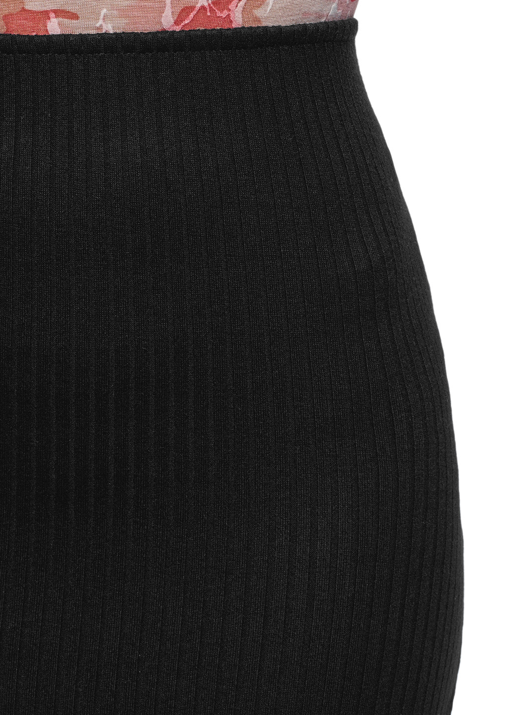 Черная кэжуал однотонная юбка Oodji миди