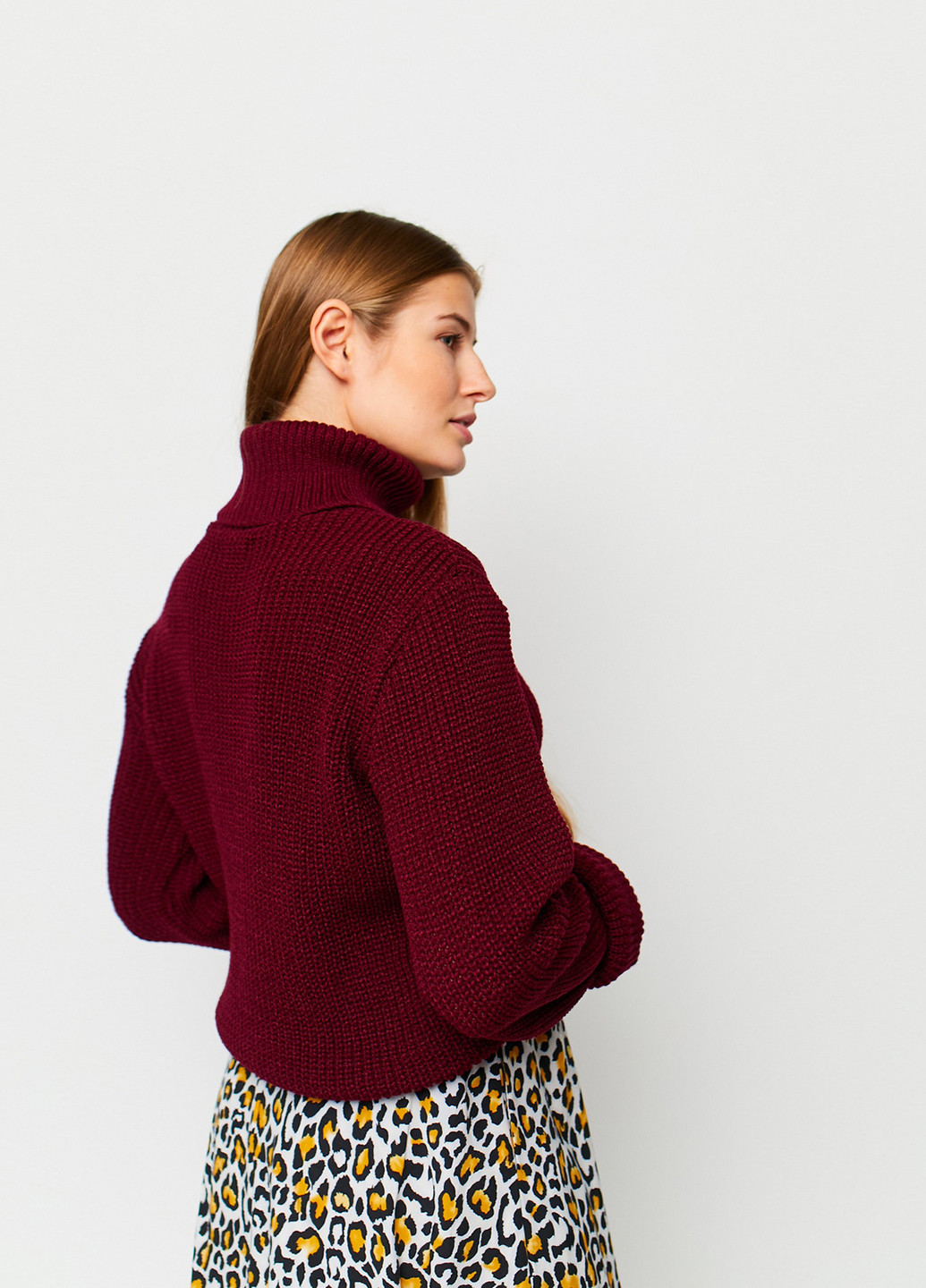 Бордовый зимний свитер Karree