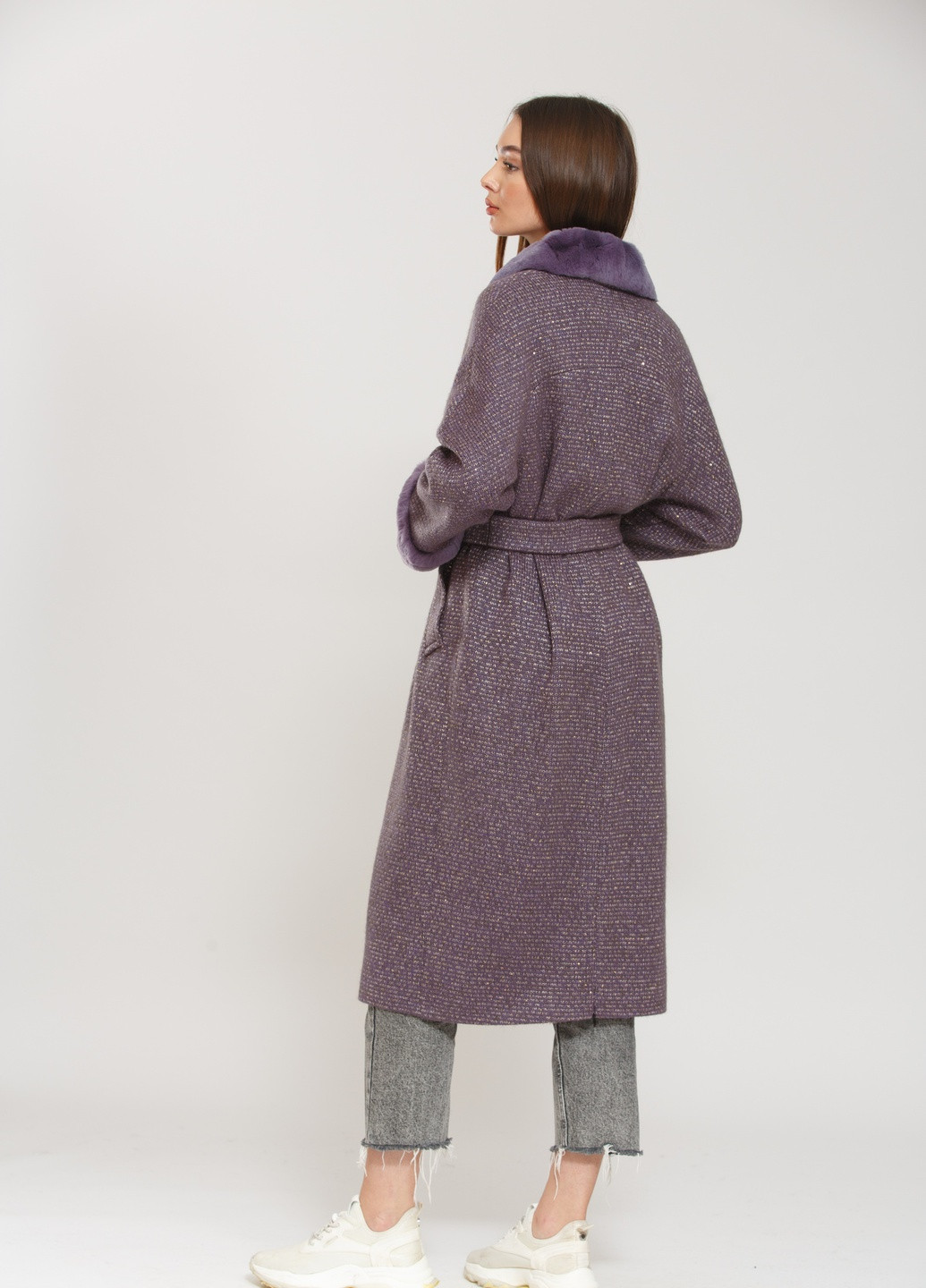 Сиреневое демисезонное Пальто (Quarante) Сиреневый Donna Bacconi