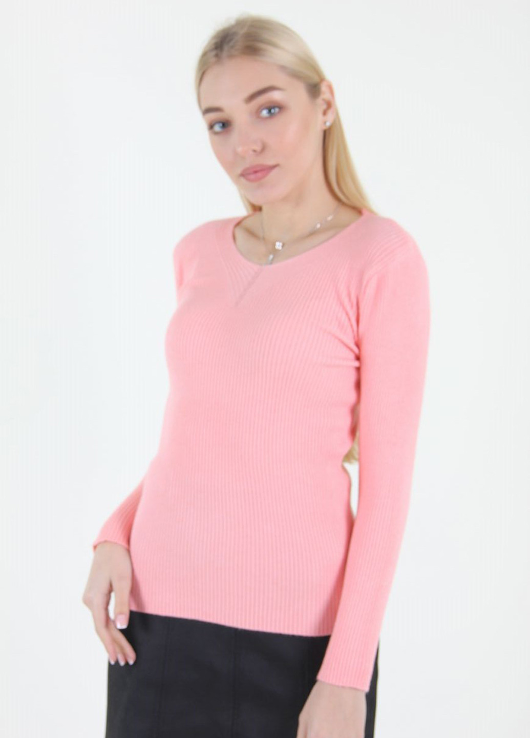 Светло-розовый демисезонный пуловер пуловер Ladies Fasfion