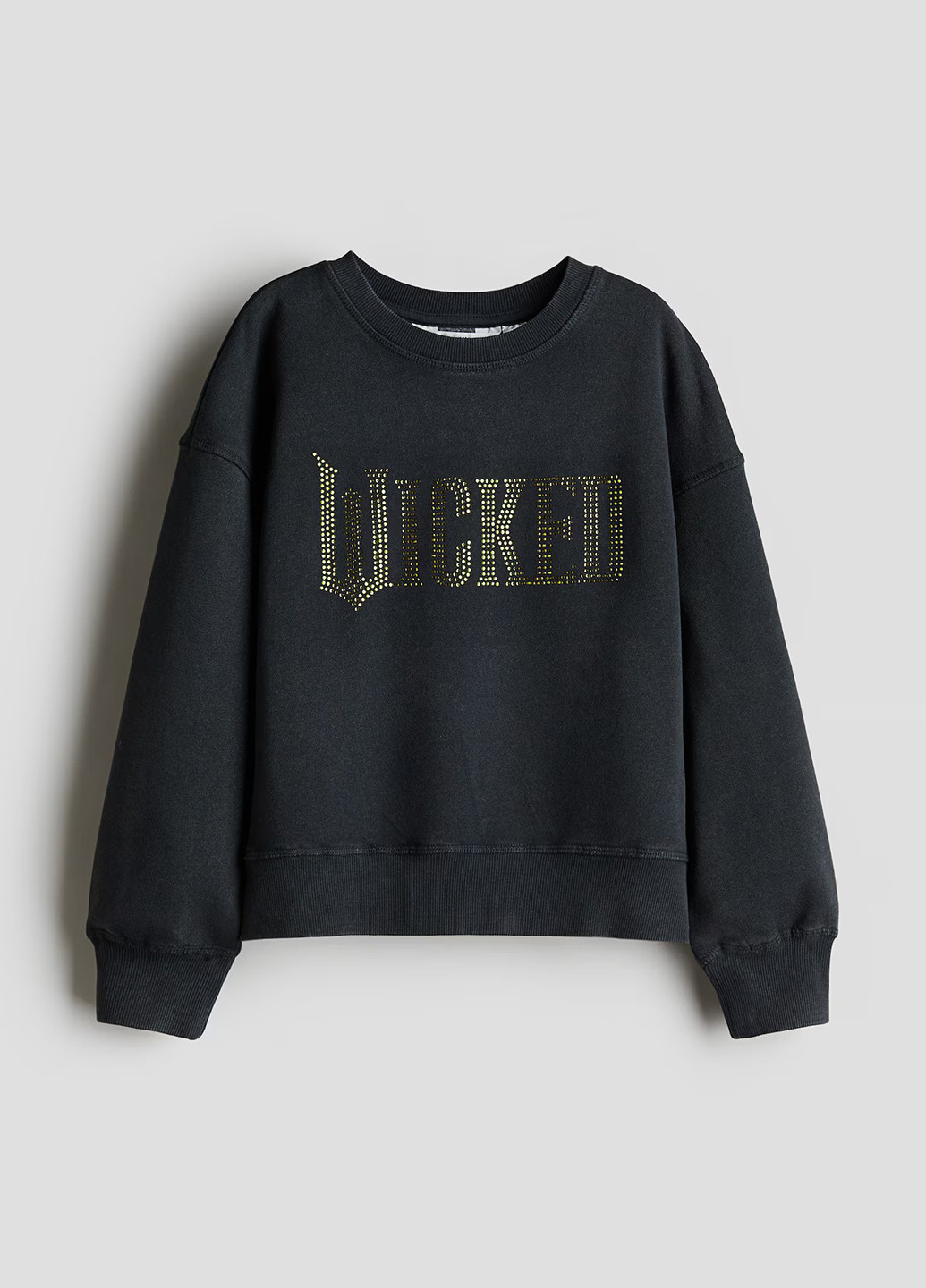 H&M свитшот надпись черный кэжуал хлопок, трикотаж с начесом