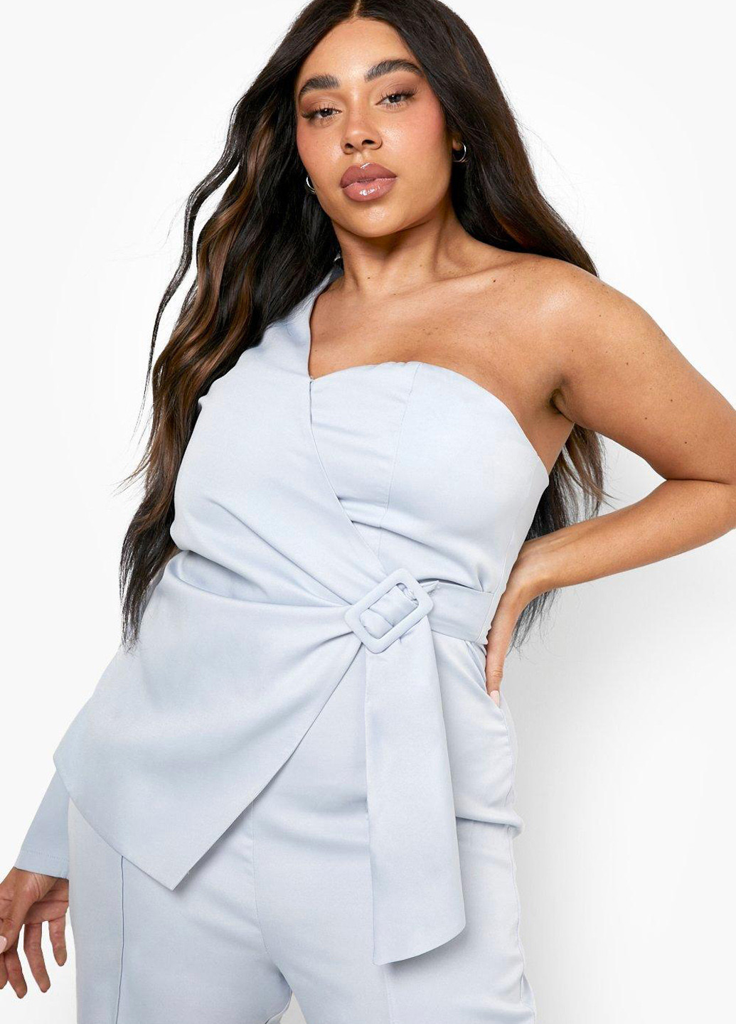 Комбінезон Boohoo комбінезон-брюки однотонний світло-блакитний кежуал поліестер