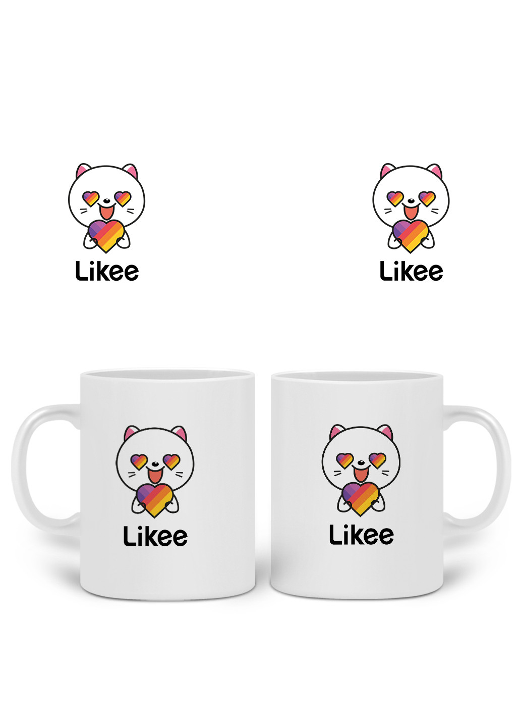 Кружка Лайк Котик (Likee Cat) 330 мл горнятко керамічне (20259-1036) MobiPrint (219776065)