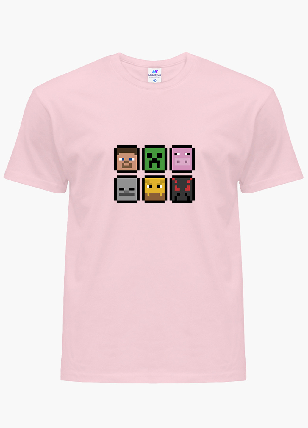 Рожева демісезонна футболка дитяча майнкрафт (minecraft) (9224-1173) MobiPrint