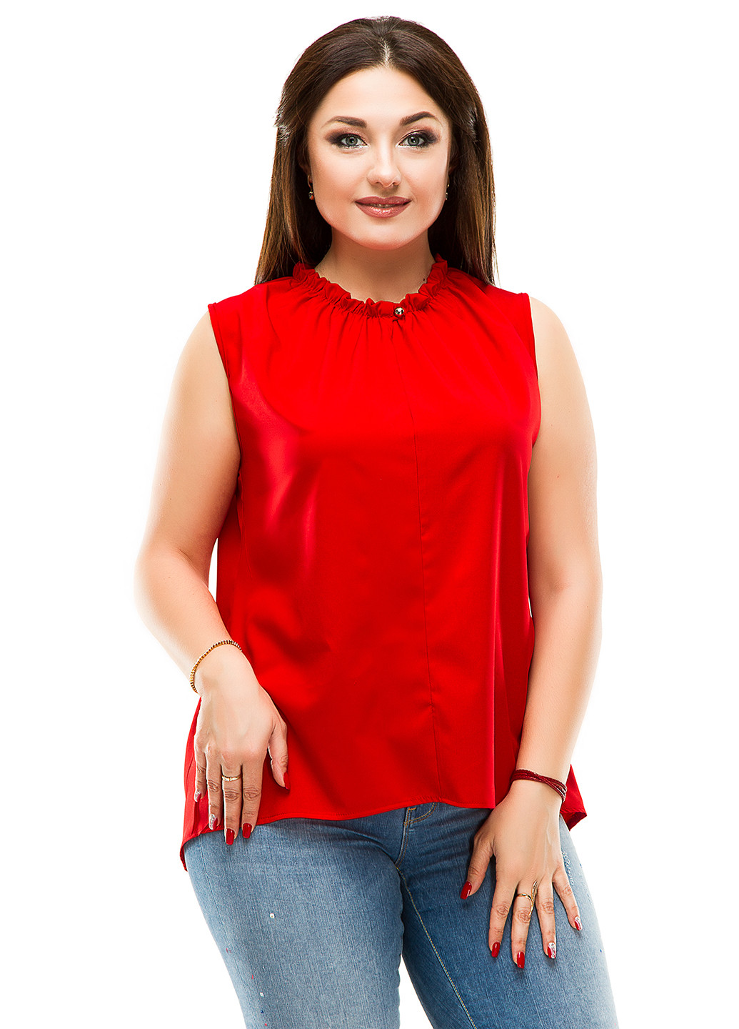 Красная летняя блуза Lady Style