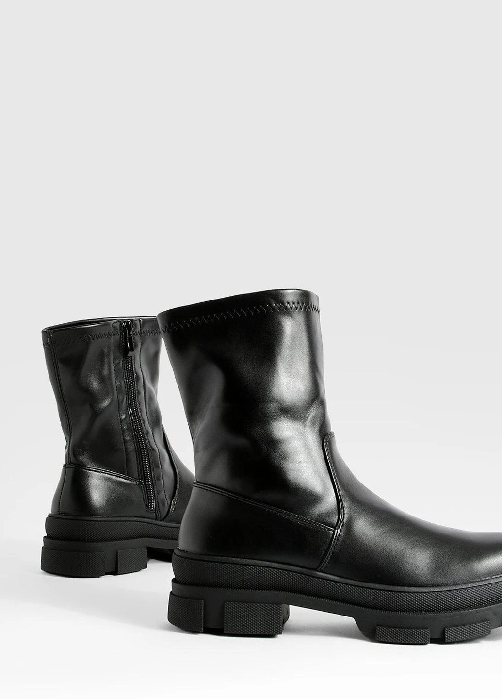 Осенние ботинки Boohoo без декора из искусственной кожи