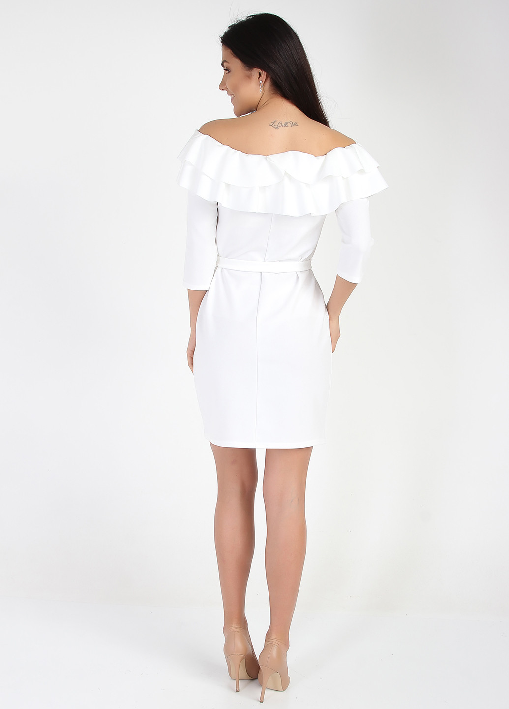 Белое кэжуал платье Evastyle однотонное
