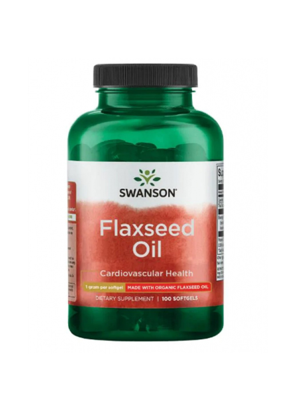 Органічне лляне масло Flaxseed Oil 1000 mg 100 капсул Swanson (255408112)