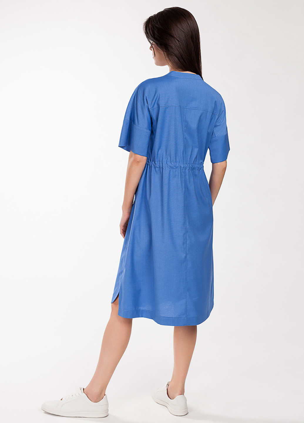 Голубое кэжуал платье а-силуэт Frambo однотонное