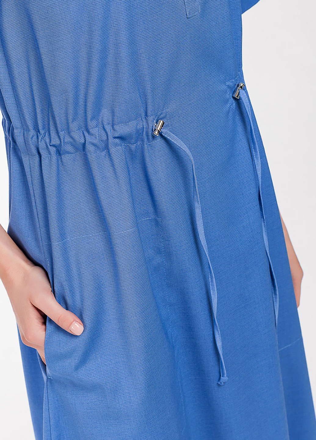 Голубое кэжуал платье а-силуэт Frambo однотонное