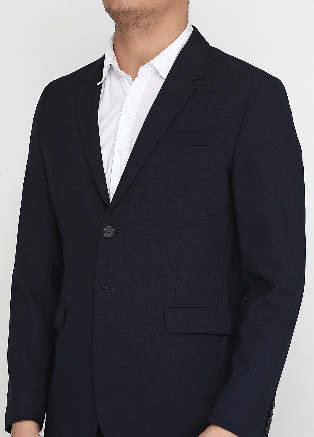 Пиджак Cos с длинным рукавом однотонный тёмно-синий кэжуал