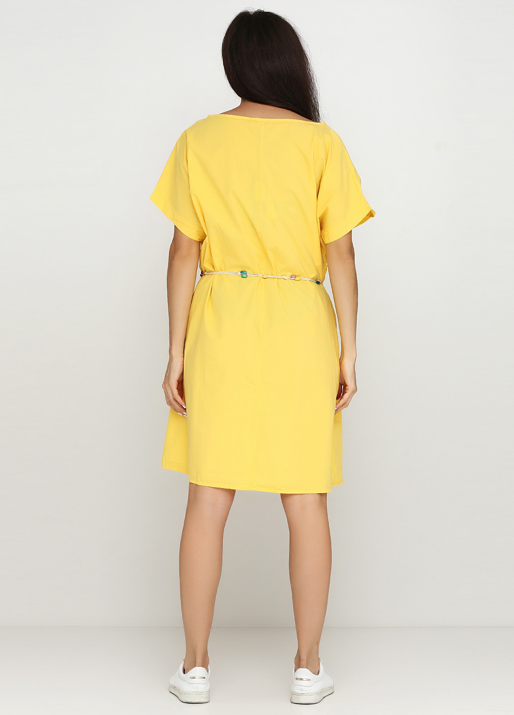 Желтое кэжуал платье платье-футболка Made in Italy с надписью