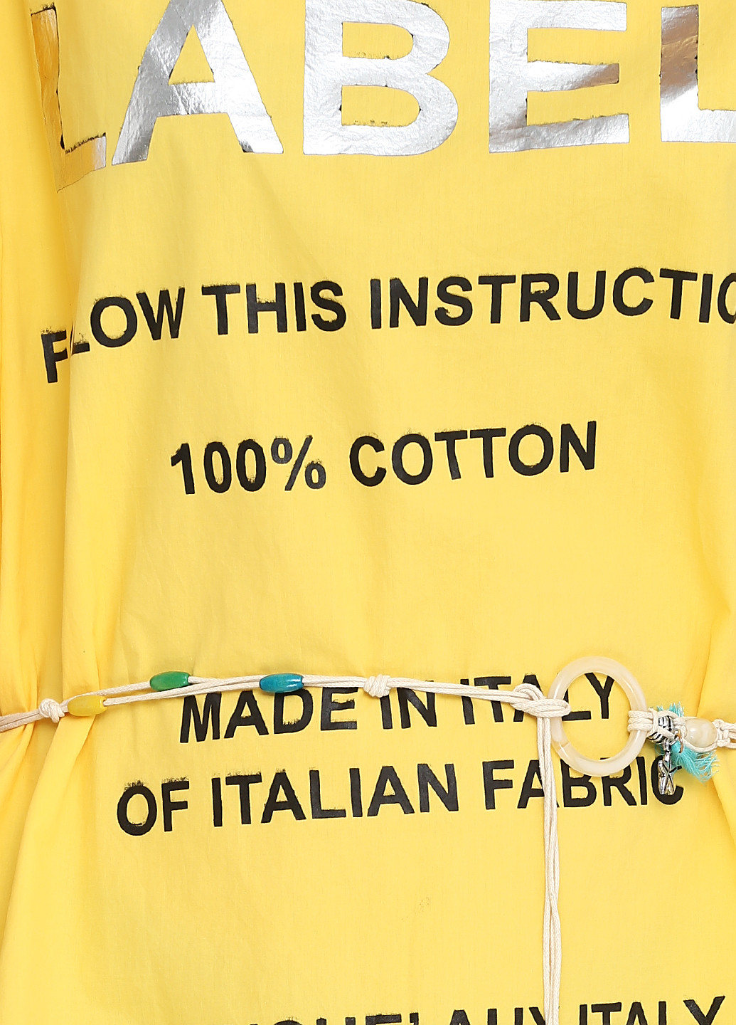 Жовтий кежуал сукня сукня-футболка Made in Italy з написами