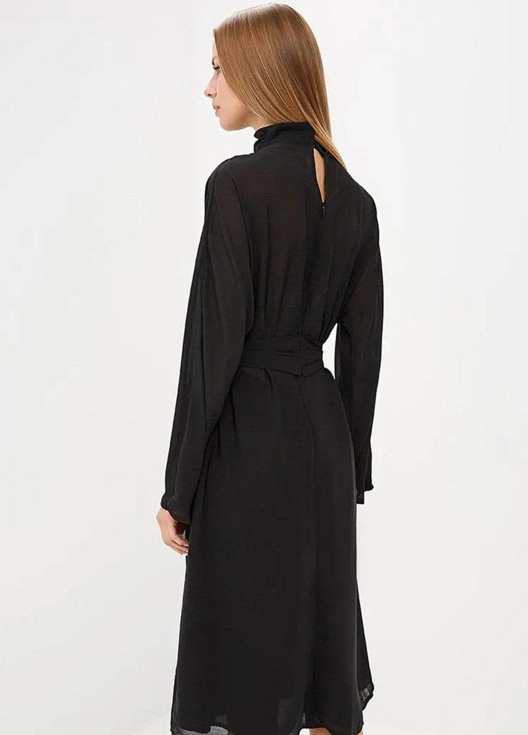 Черное кэжуал платье клеш Lost Ink однотонное