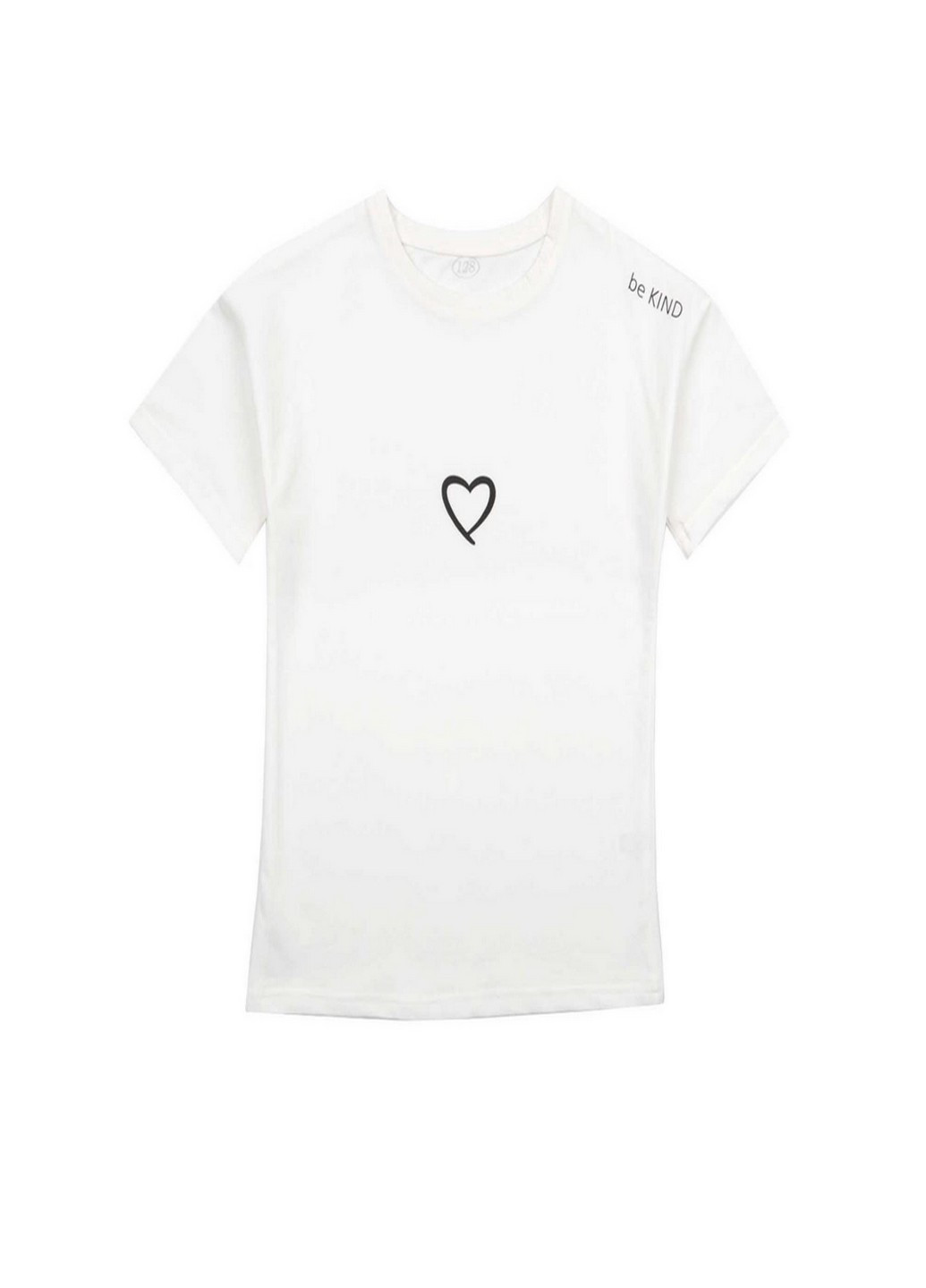Молочная летняя футболка для девочки (сердце) Фламинго Текстиль