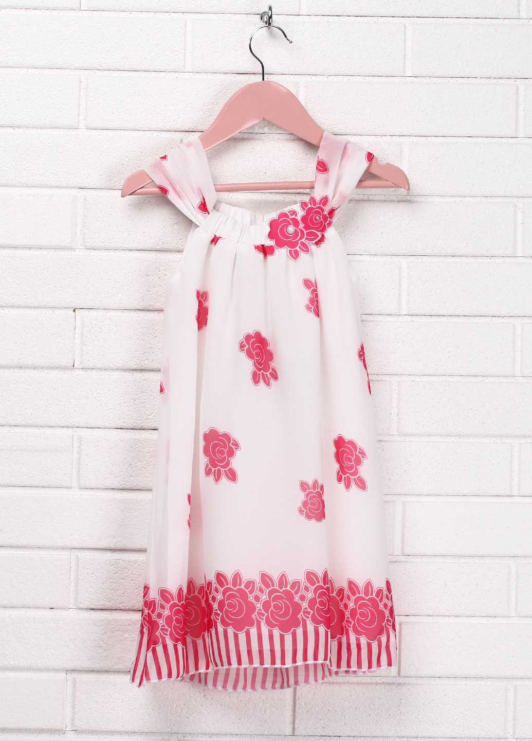 Розовое кэжуал платье а-силуэт Flash с цветочным принтом