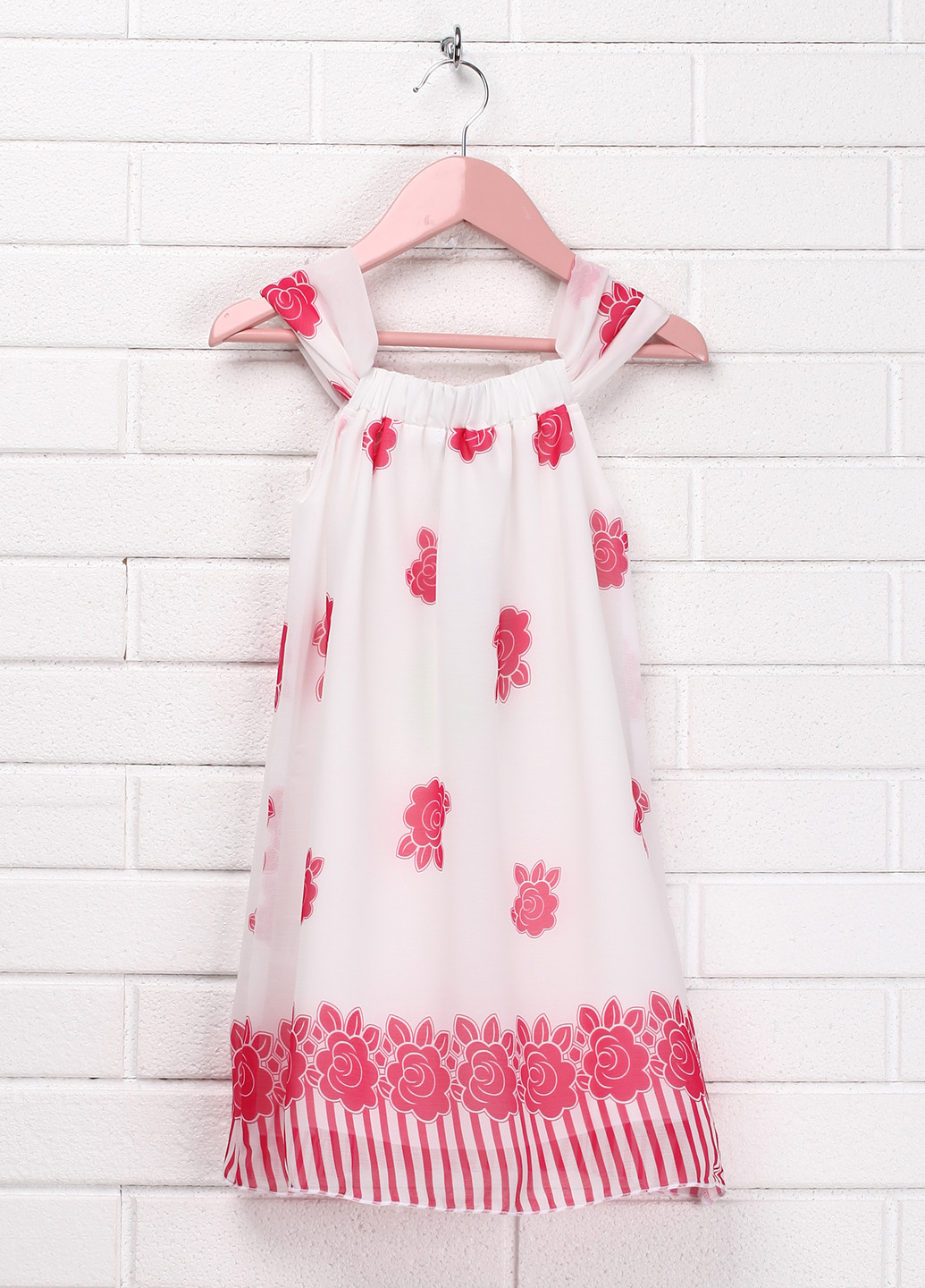 Розовое кэжуал платье а-силуэт Flash с цветочным принтом