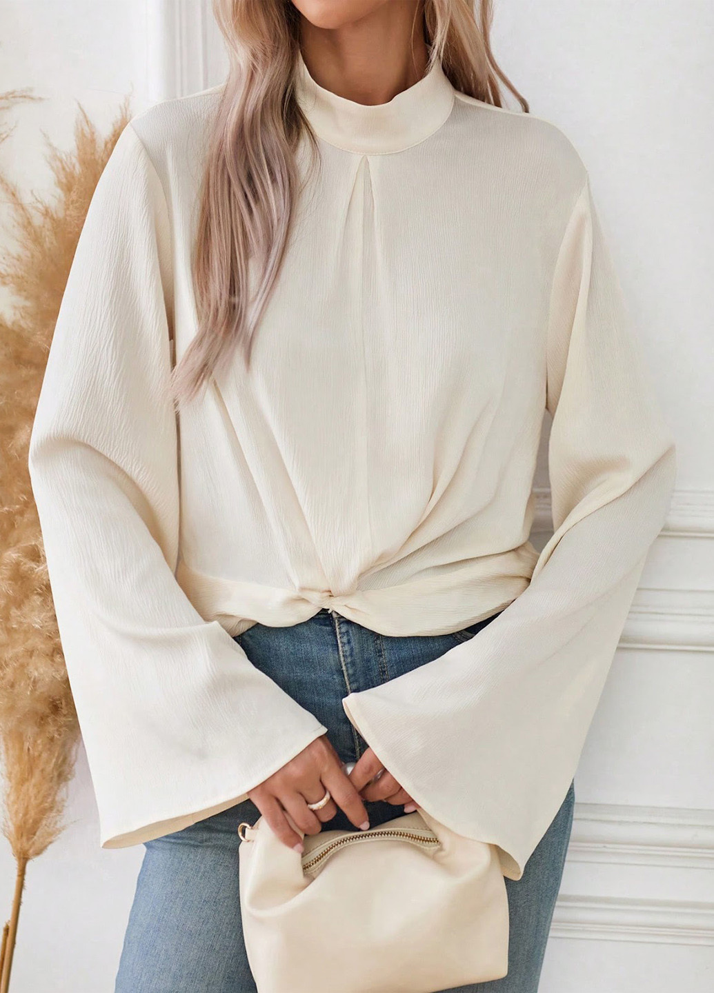 Бежевая блуза SHEIN