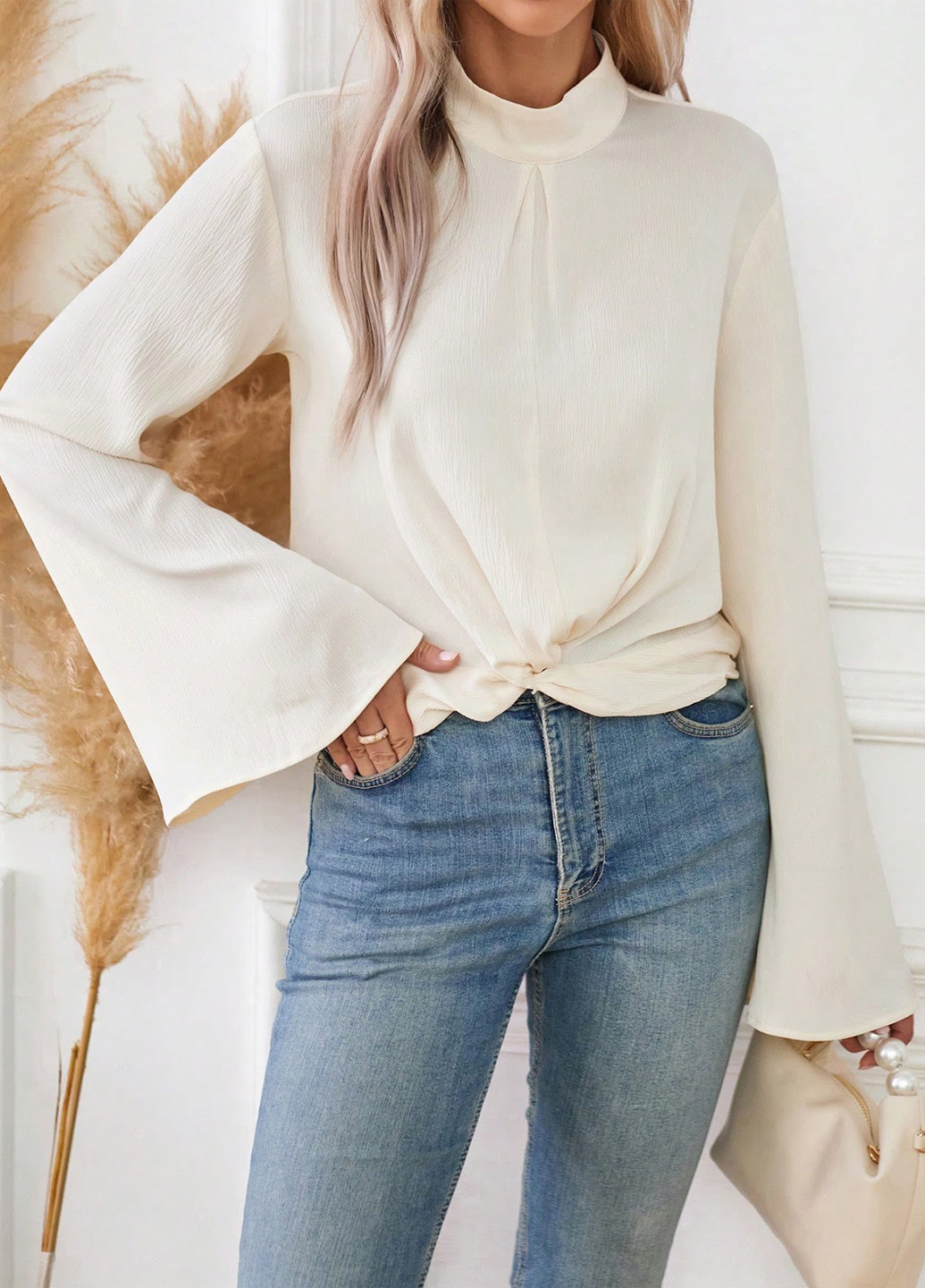 Бежевая блуза SHEIN