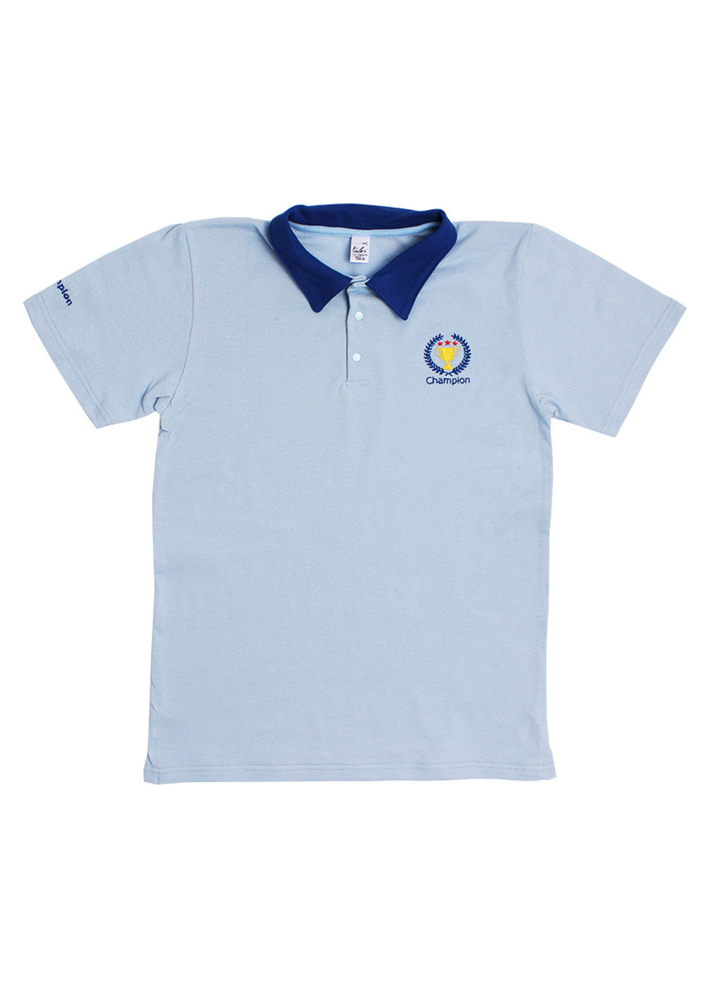 Голубой детская футболка-поло для мальчика Валери-Текс однотонная