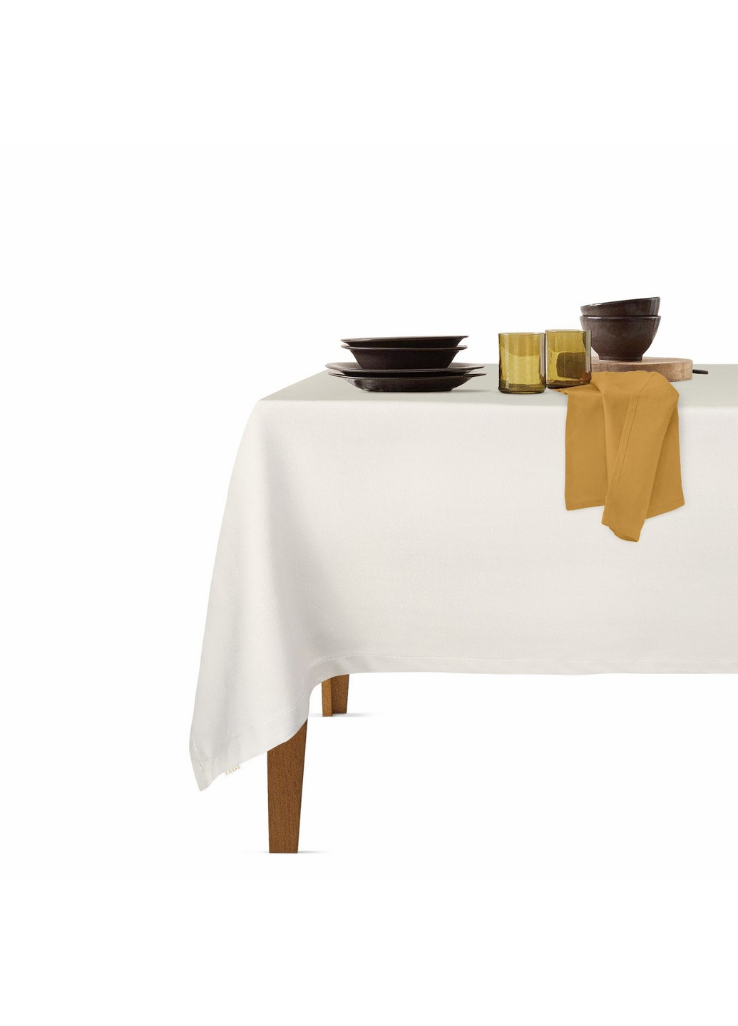 Столовый набор для сервировки стола скатерть Milk 140х180 и салфетки тканевые Mustard 35х35 - 4 шт (4822052073995) Cosas (252506514)