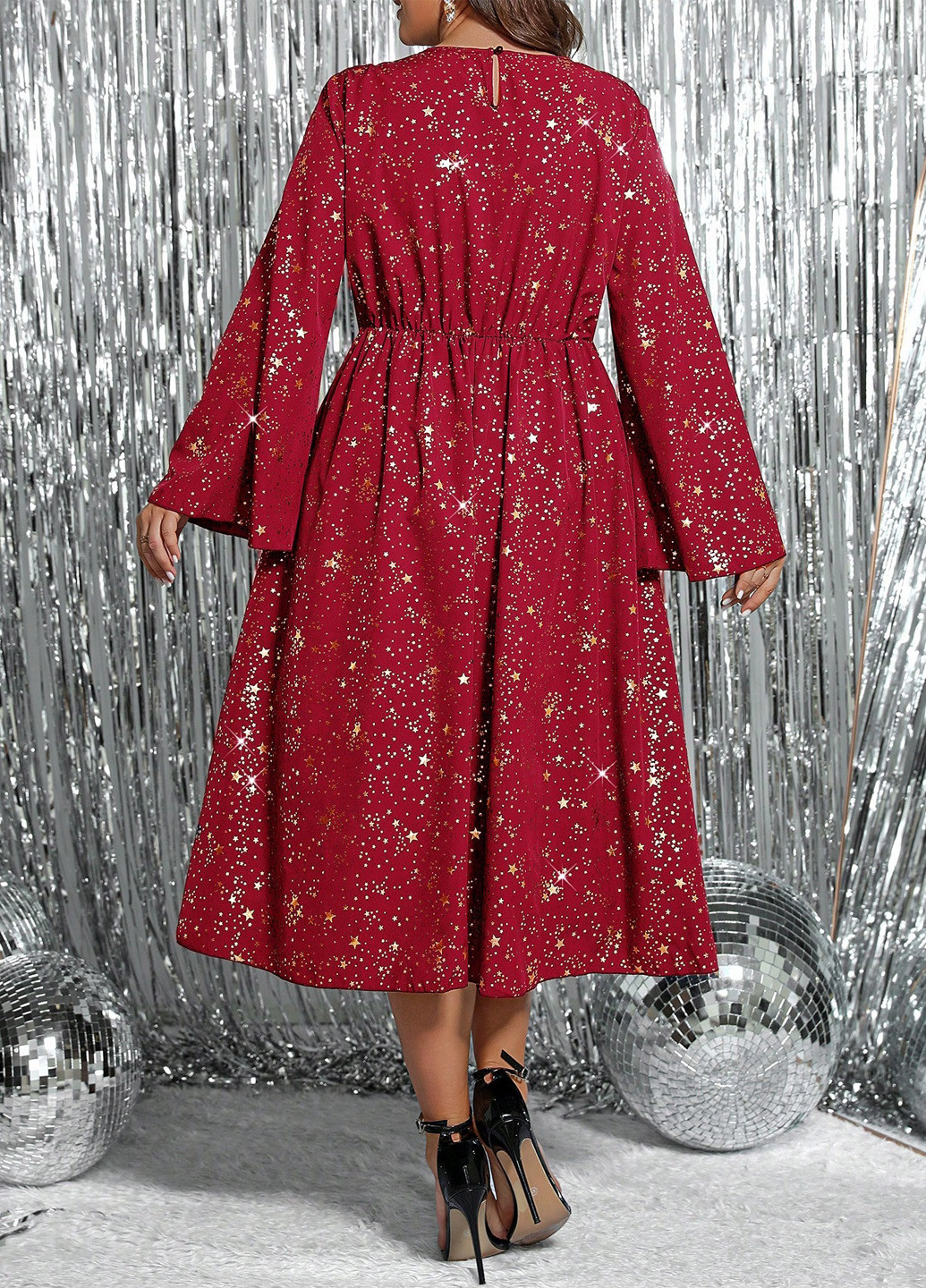 Червона кежуал сукня а-силует SHEIN однотонна