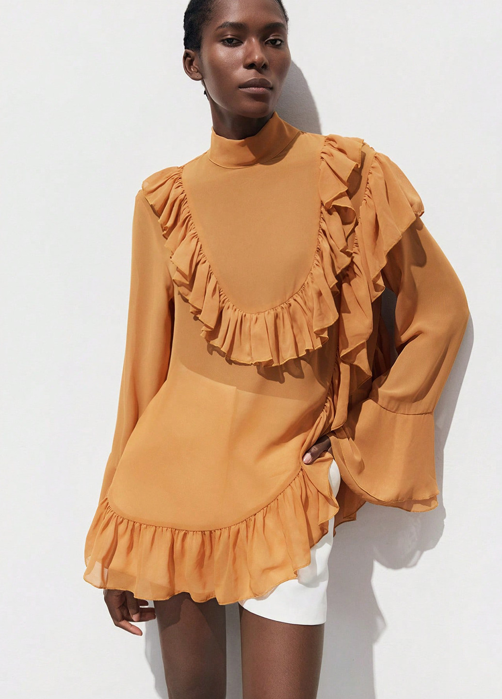 Світло-оранжева блуза SHEIN