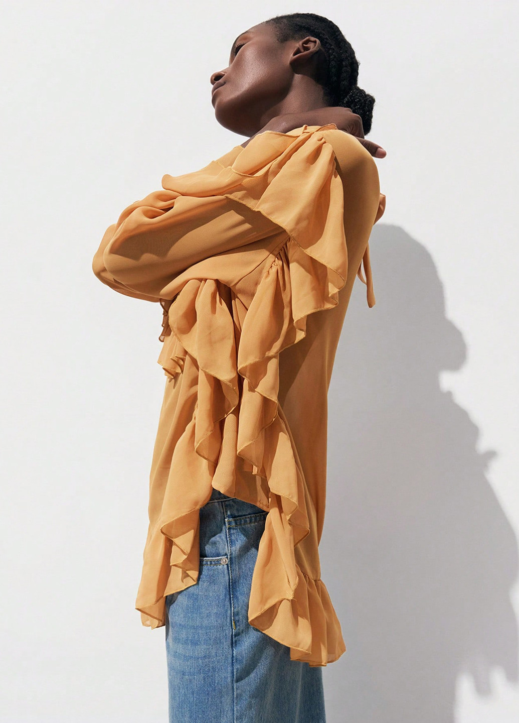 Світло-оранжева блуза SHEIN