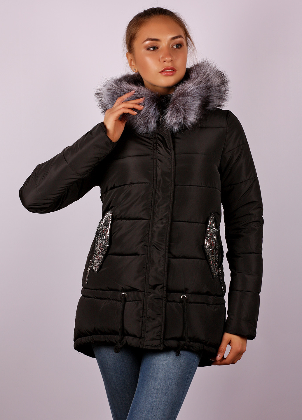 Черная зимняя куртка LeeKosta