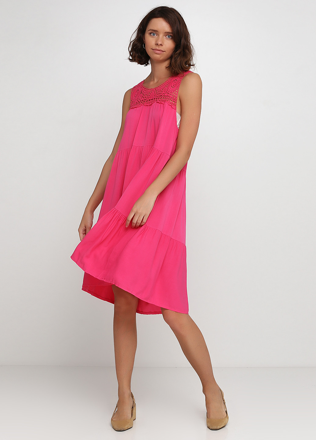 Розовое кэжуал платье платье-майка Made in Italy однотонное