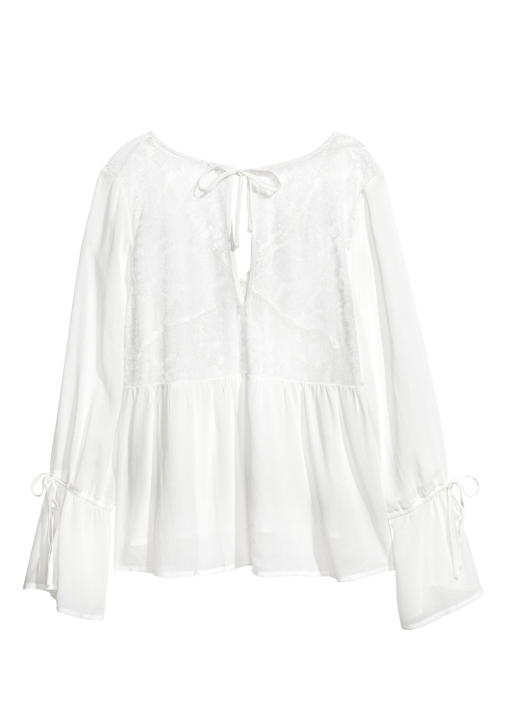 Біла блуза з мереживом H&M